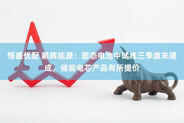 恒盛优配 鹏辉能源：固态电池中试线三季度末建成，储能电芯产品有所提价